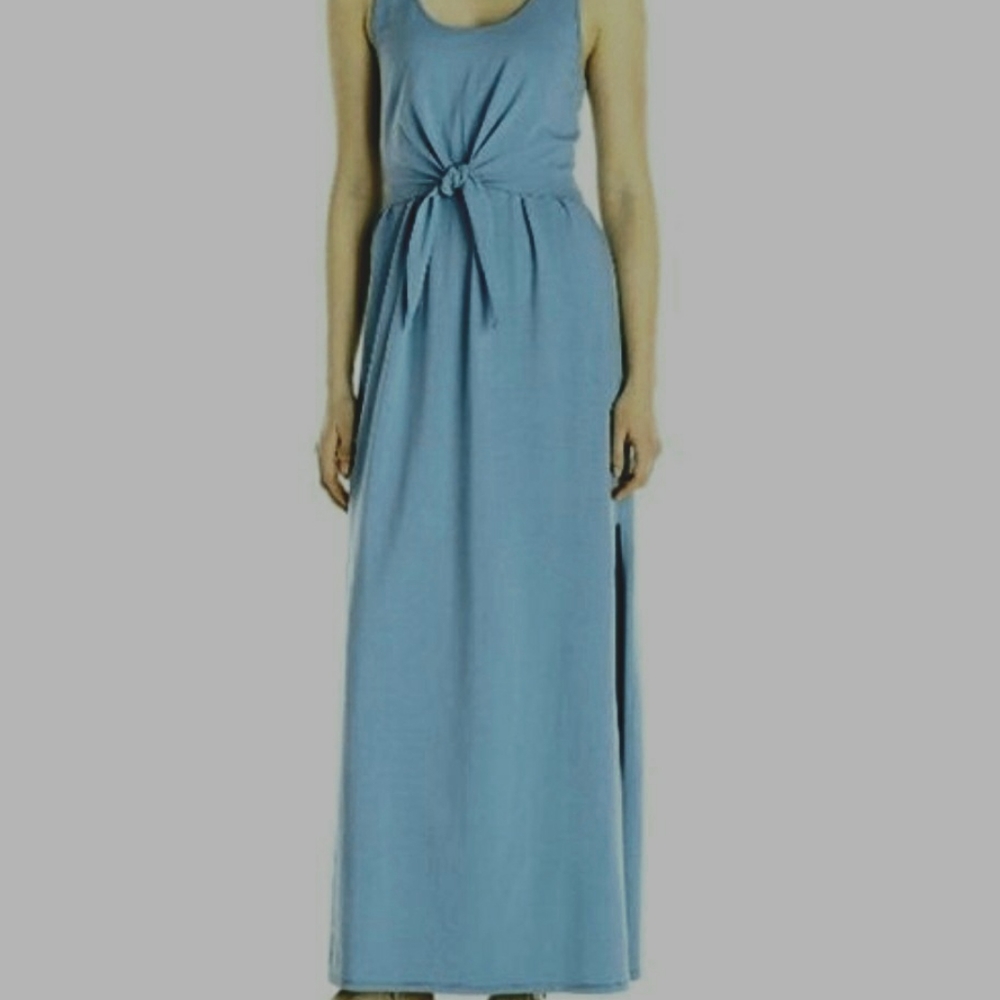 Lark & Ro Knotted-Front split sides Maxi Dress